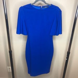 Shein Flare Sleeve Royal Blue Dress Sz Small